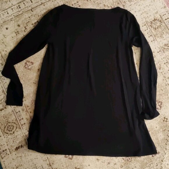 New Eileen Fisher Black Long Sleeve Shirt Top Tunique XXS to S Made in USA - Picture 9 of 9